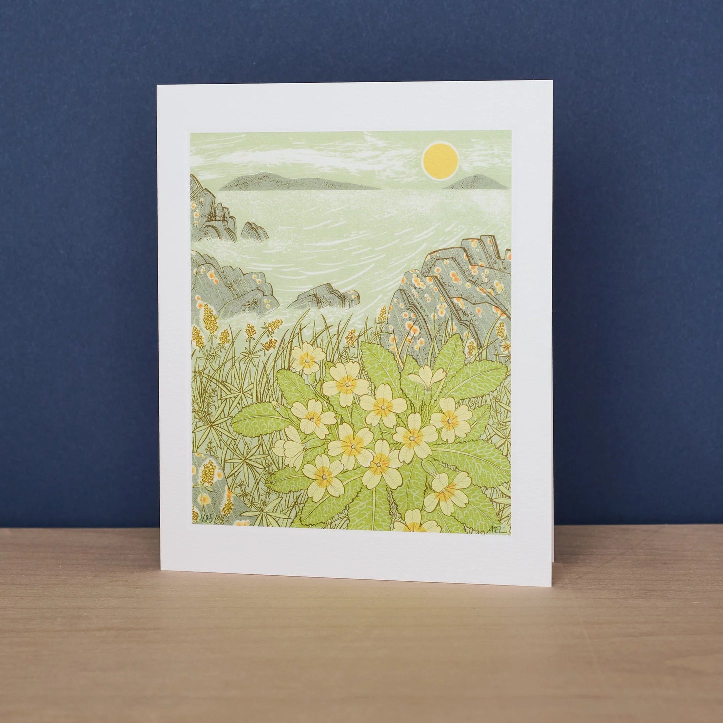Island Primrose Greeting Card - Angie Lewin