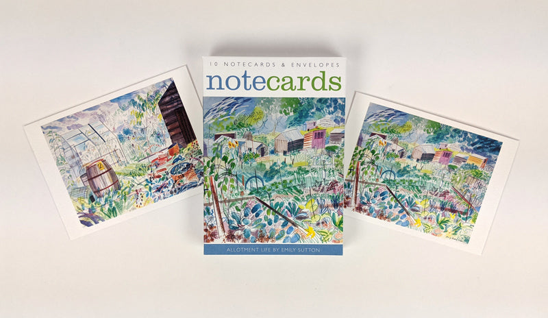 10 Notecards Using Watercolours from 'Allotment Life' by Emily Sutton