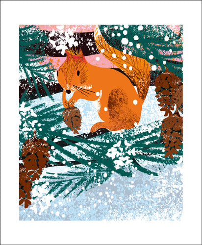 Winter Squirrel Greeting Card - Tim Hopgood