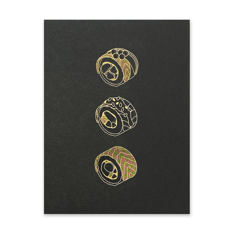 Black and Gold Sushi Riso Print