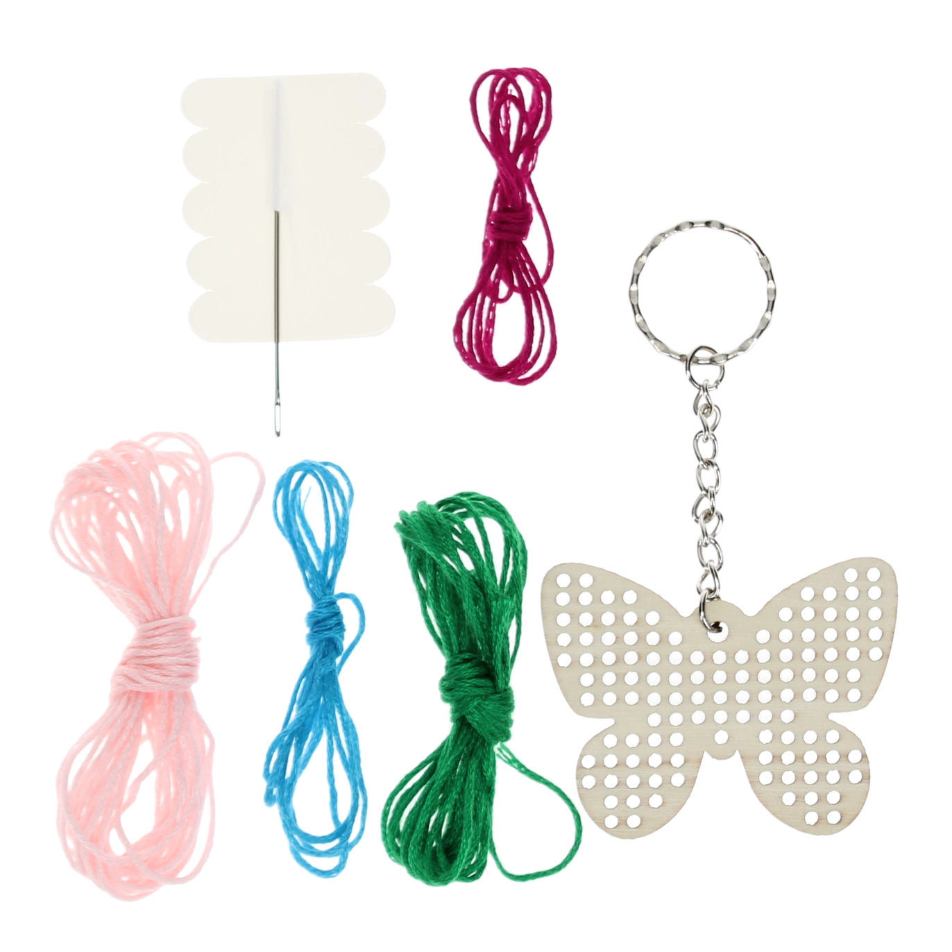 Stitch Your Own Butterfly Wooden Keyring