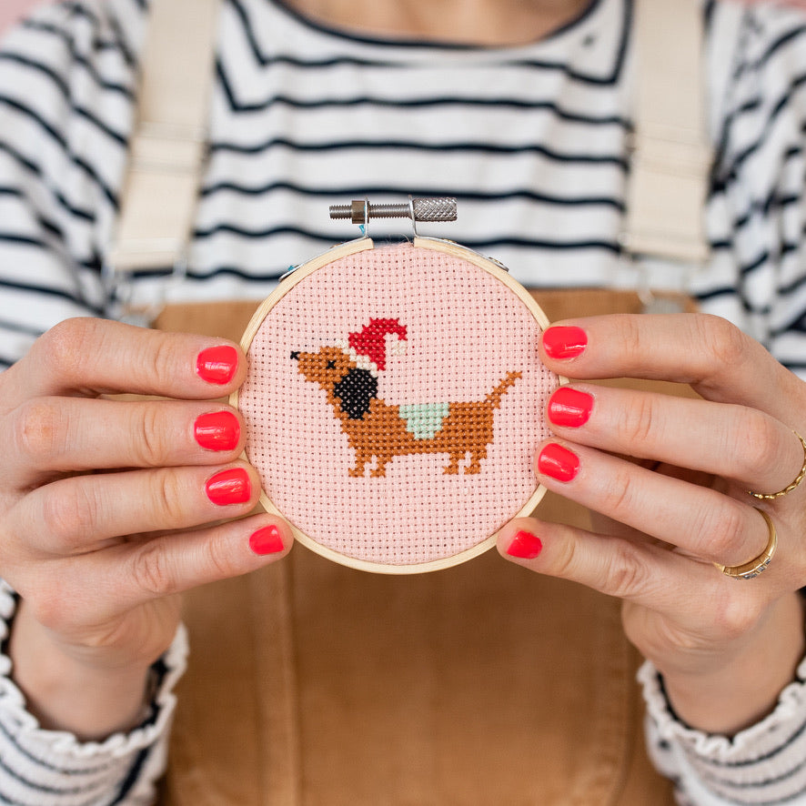 Christmas Dachshund Cross Stitch Kit