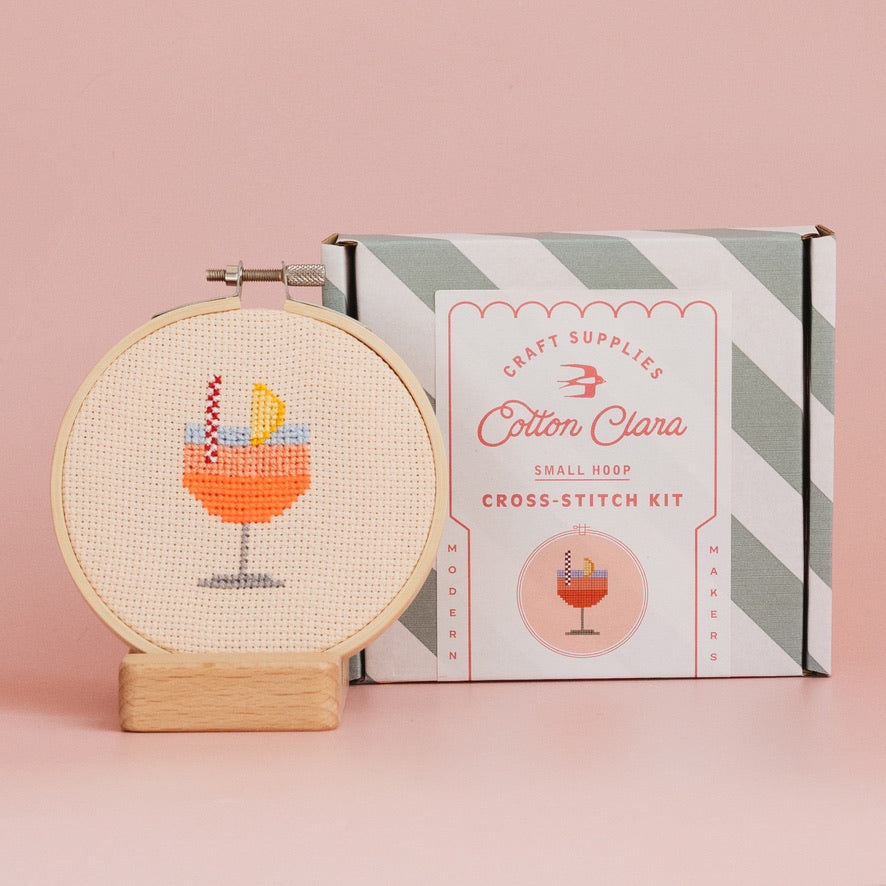 Aperol Cocktail Beginner Cross Stitch Kit