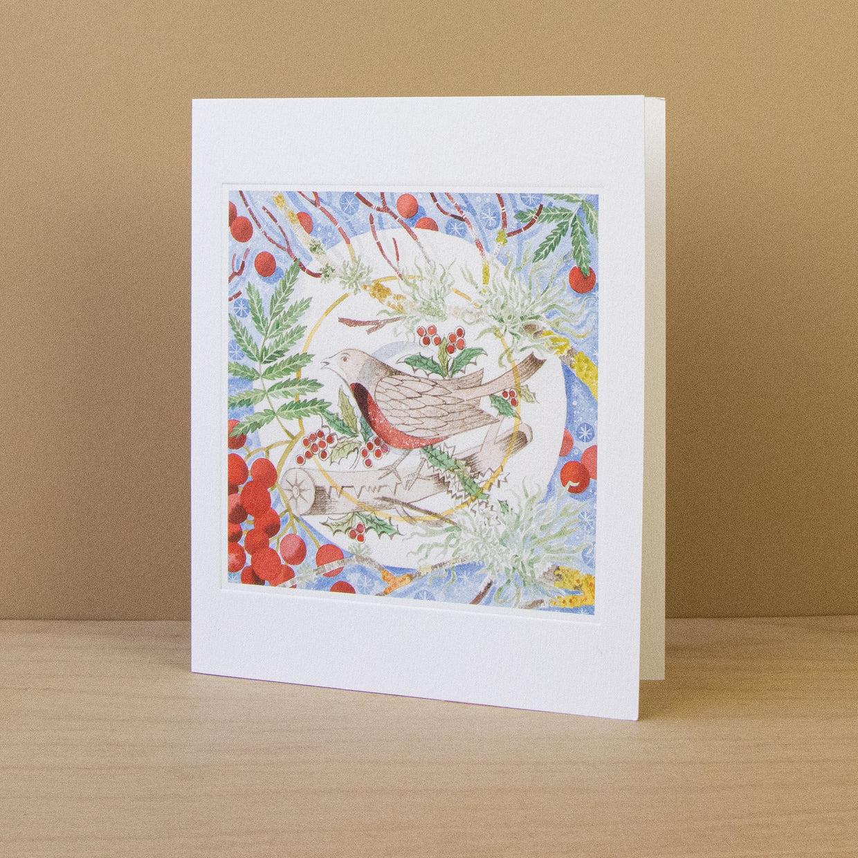 Winter Bird and Berries Greeting Cards - Angie Lewin