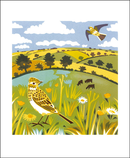 Skylarks Greeting Card - Carry Akroyd