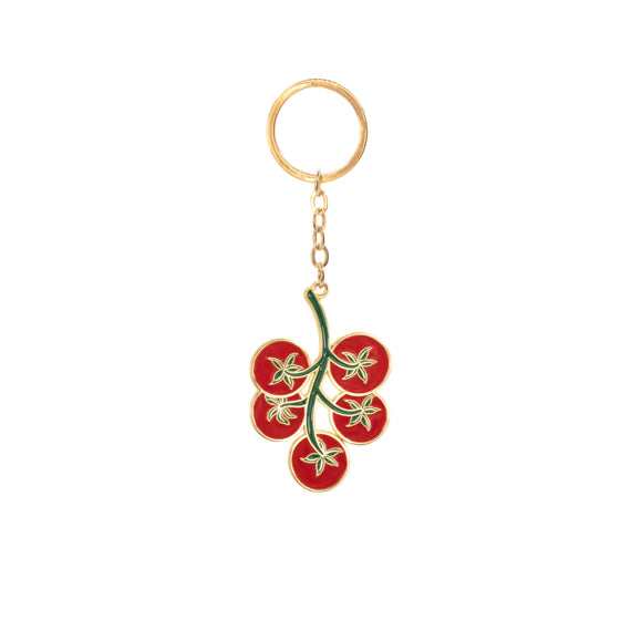 Tomato Enamel Keyring
