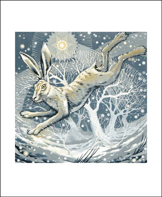 Frosty Hare Greeting Card - Martin Truefitt-Baker