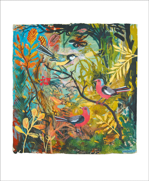 Great Tit and Chaffinches Greeting Card - Mark Hearld