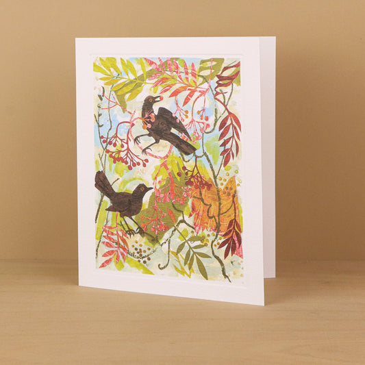 Blackbirds and Rowan Greeting Card - Mark Hearld