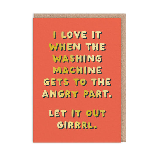 Angry Washing Machine Greeting Card - Fun Thoughts