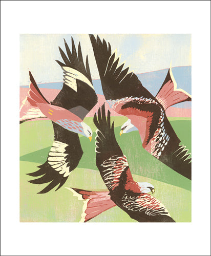 Red Kites, Laurieston Card - Lisa Hooper