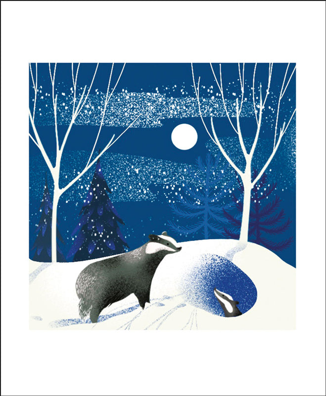 Badgers Greeting Card - Sally Elford