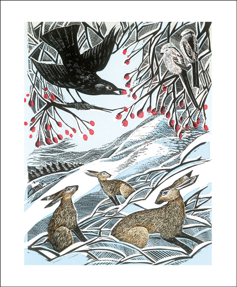 Hares in Conversationo Greeting Card - Angela Harding