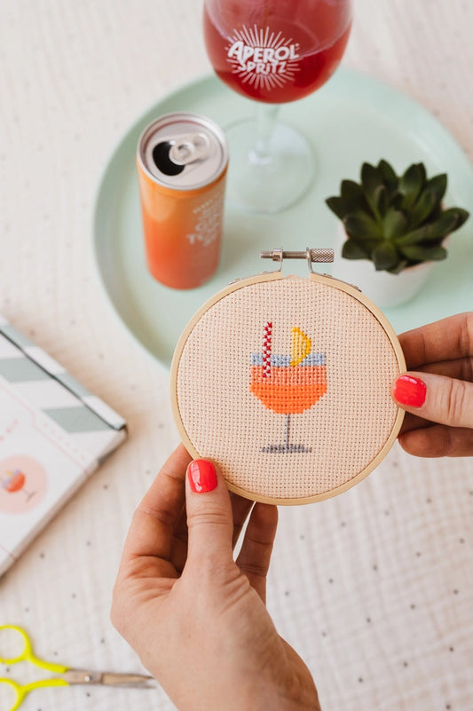 Aperol Cocktail Beginner Cross Stitch Kit