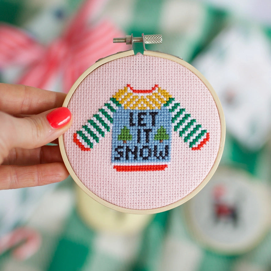 Let It Snow Sweater Beginner Cross Stitch Kit