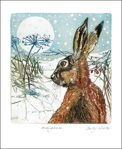 Moongazer Greeting Card - Sally Winter