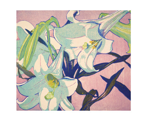 White Lilies Greeting Card - Mabel Royds