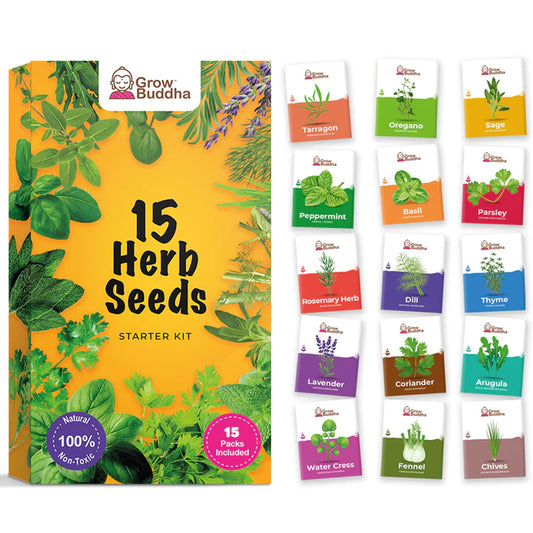 15 Herb Seeds Starter Kit - Grow Buddha