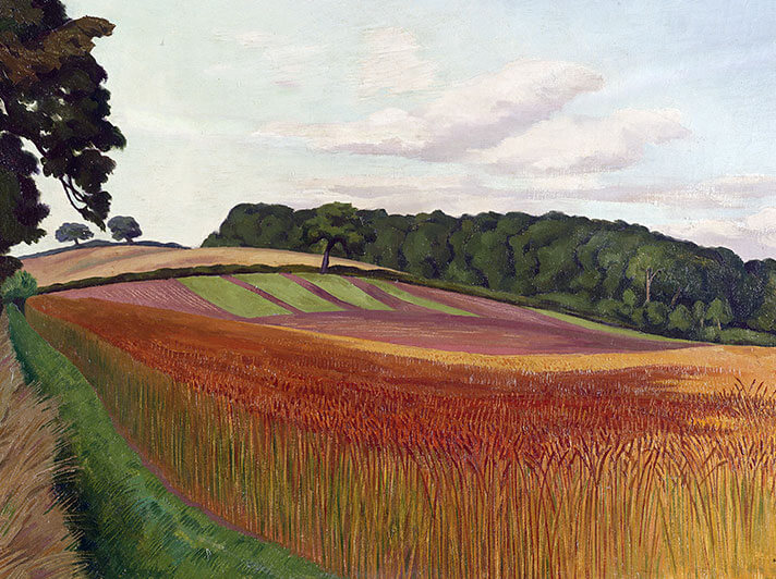 Cornfield at Wiston-by-Nayland, Suffolk, c.1912 Greeting Card - John Northcote Nash